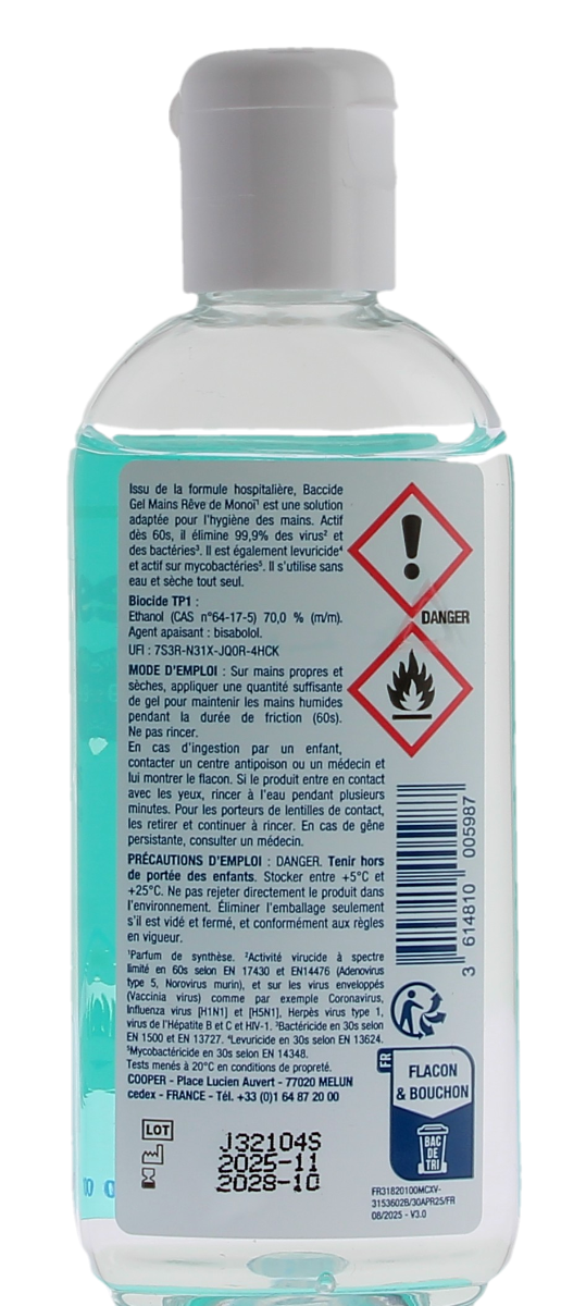 Baccide Hand Sanitising Gel Monoi sensitive skin 100ml (3.38 fl oz)
