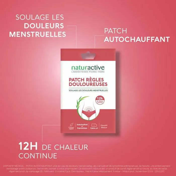 Naturactive لصقة حرارية لآلام الدورة الشهرية 2 x