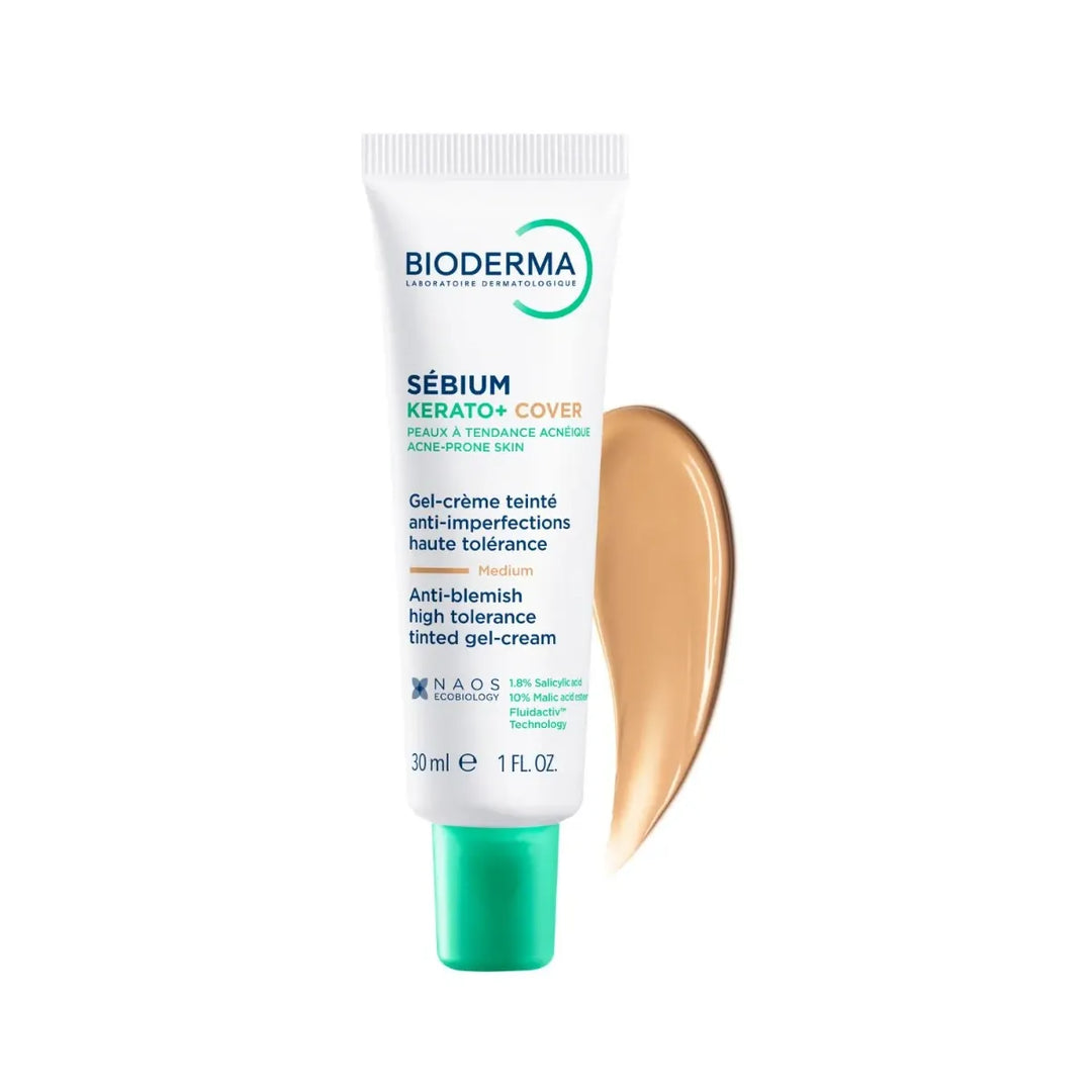 Bioderma Sébium Kerato + Tinted Cover Cream medium coverage, blemish control 30ml (1.01 fl oz)
