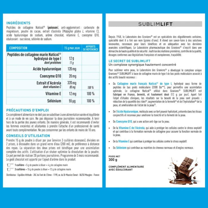 Granions SublimLift Anti-ageing collagen chocolate flavour 330g (11.64 oz)