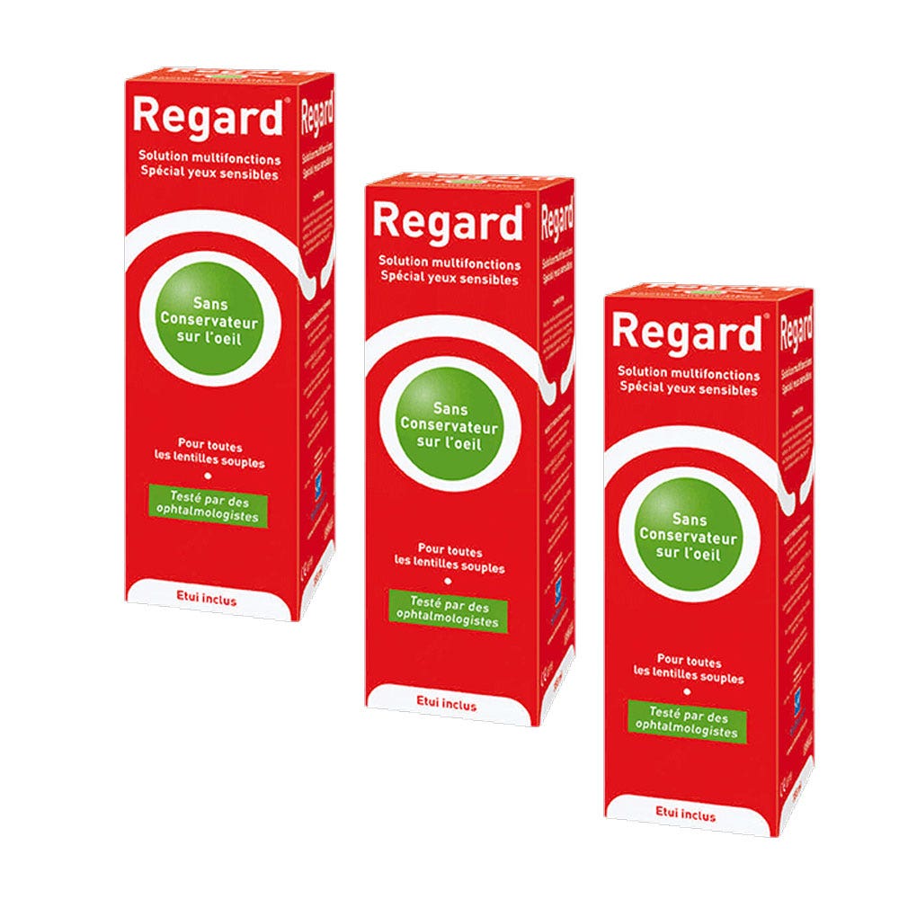 Horus Pharma Regard Solutions Multifonctions + 3 Lens Cases 3x355ml (12.00fl oz)