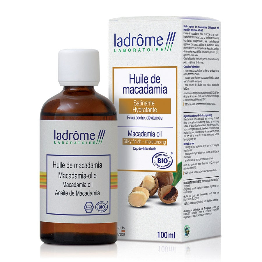 Huile végétale de macadamia biologique Ladrome 100 ml (3,38 fl oz) 