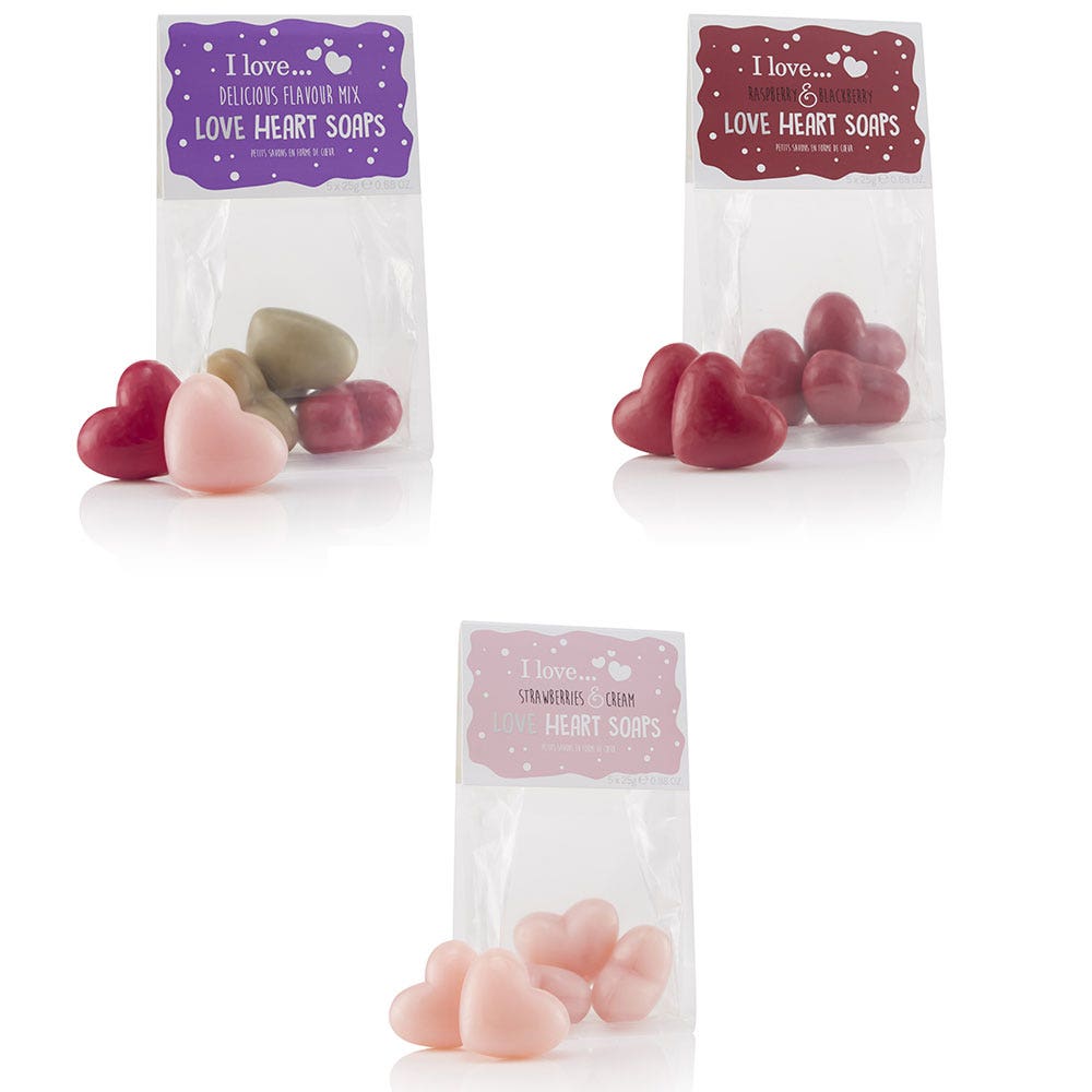 I Love Heart-Shaped Mini Soaps 5x25g (0.88oz)