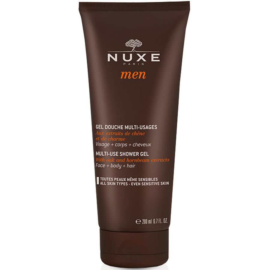 Nuxe Men Multi-Use Shower Gel for All Skin Types, Even Sensitive Skin, Face, Body, and Hair 200ml (6.76fl oz)