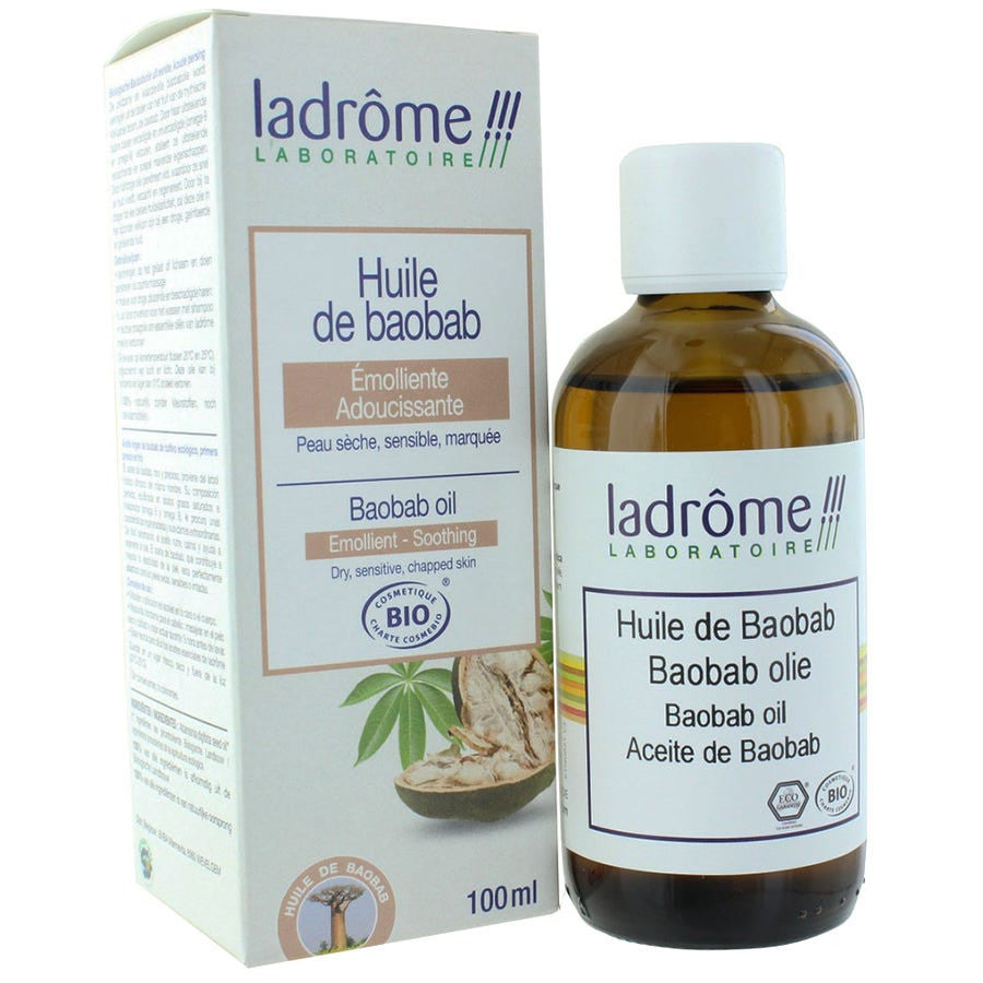 Huile de baobab bio Ladrôme pour peaux sèches et sensibles 100 ml (3,38 fl oz) 