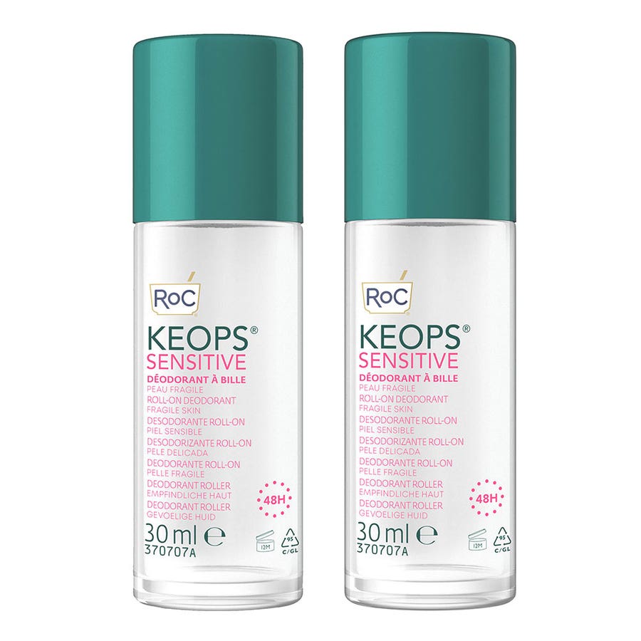 Roc Keops Roll-on Deodorants fragile skin 2x 30ml (1.01fl oz)