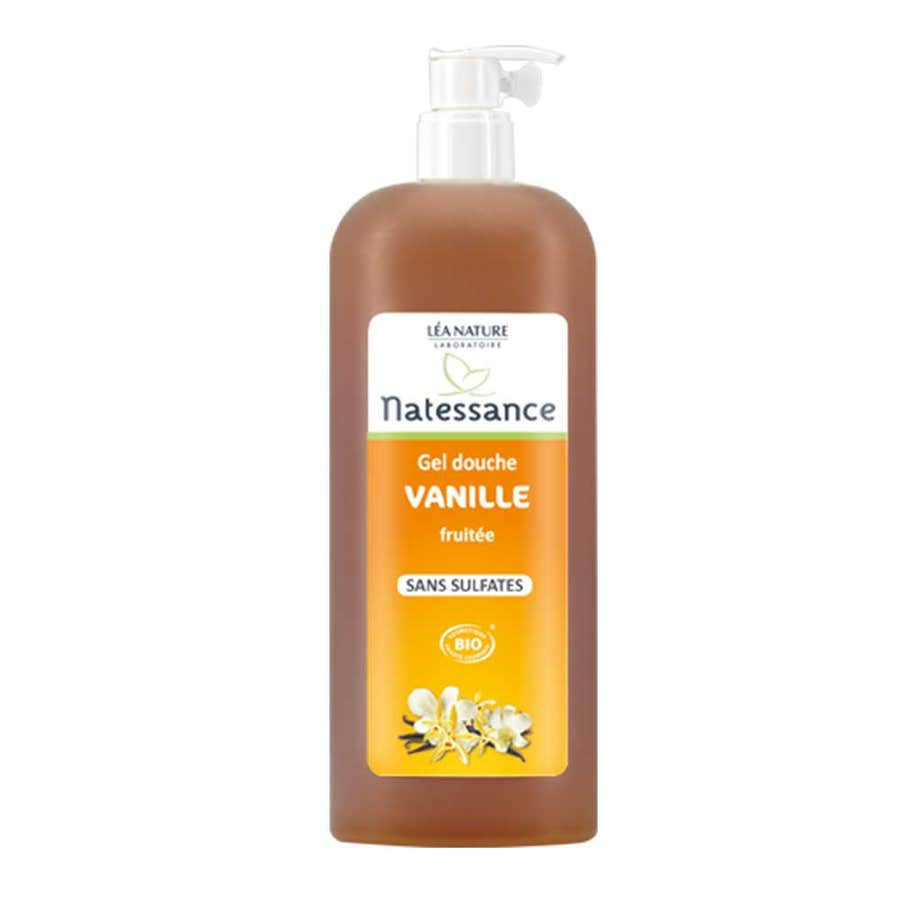 Gel douche fruité vanille bio sans sulfate Natessance 1 L (33,81 fl oz) 