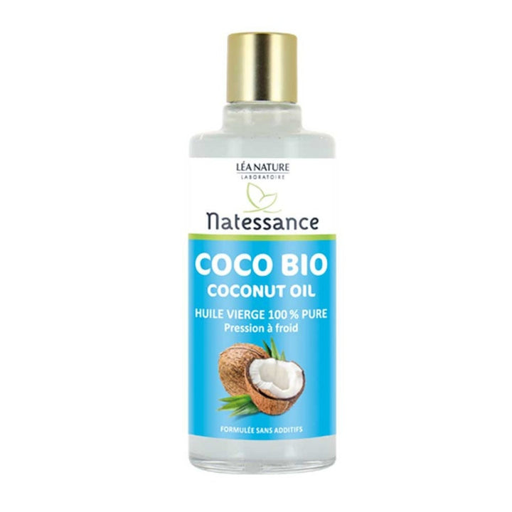 Natessance Coco Lea Nature Huile de coco 100 % pure et biologique 100 ml (3,38 fl oz) 