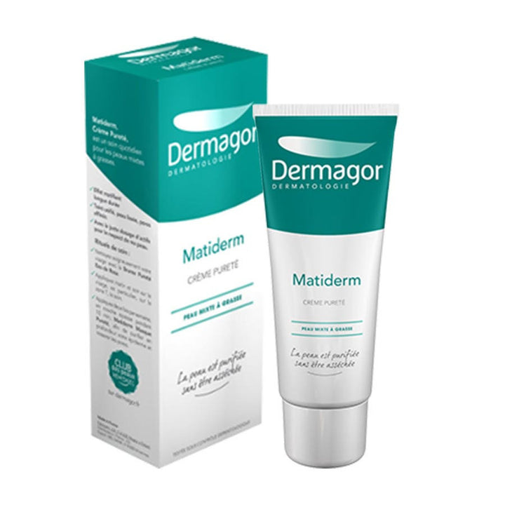 Dermagor Matiderm Crème Purifiante 40 ml (1,35 fl oz) pour peaux mixtes à grasses 