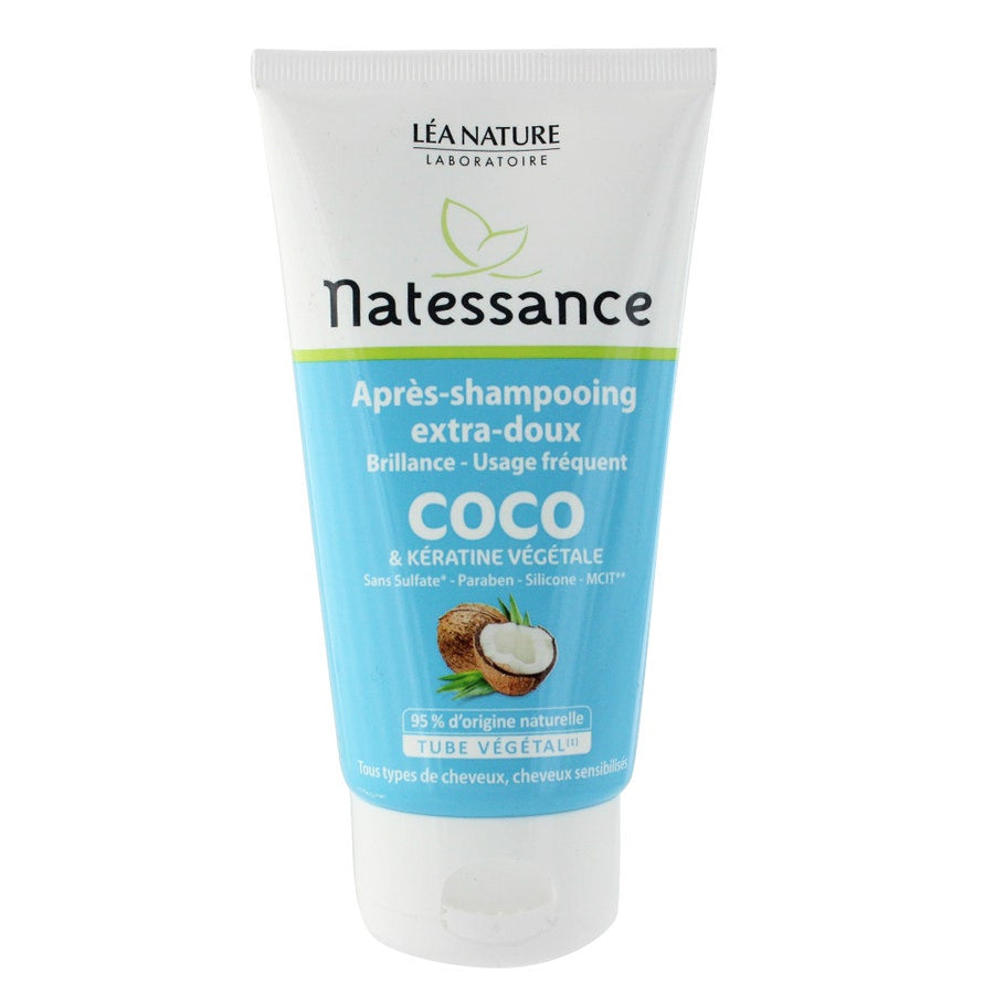 Après-shampoing Natessance à la noix de coco pour tous types de peau 150 ml (5,07 fl oz) 