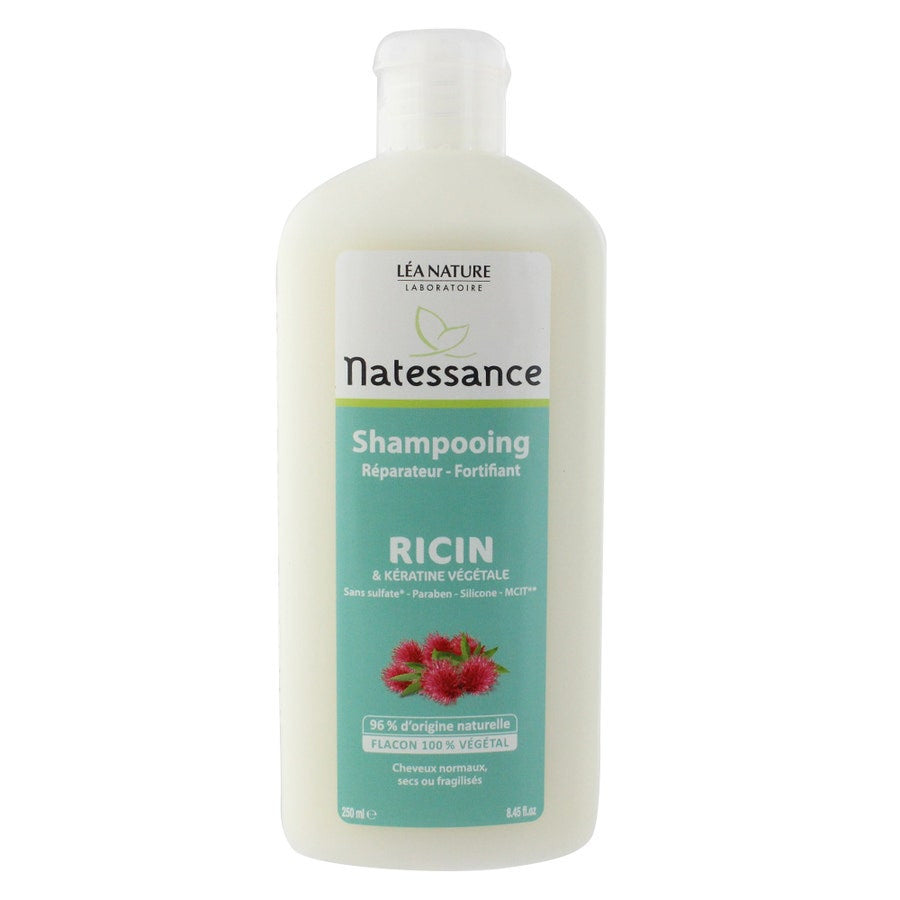 Natessance Shampoing Réparateur et Fortifiant à l'Huile de Ricin Cheveux Normaux à Fragiles 250 ml 