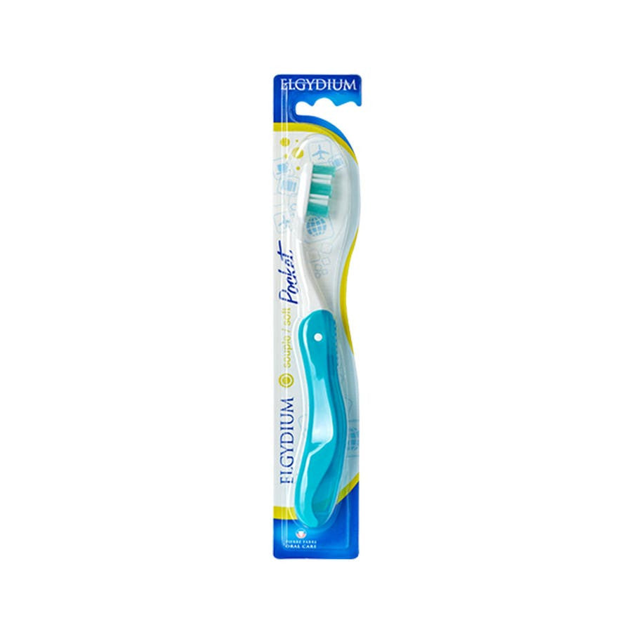 Brosse à dents de poche Elgydium Medium pour les voyages avec technologie Elgydium 