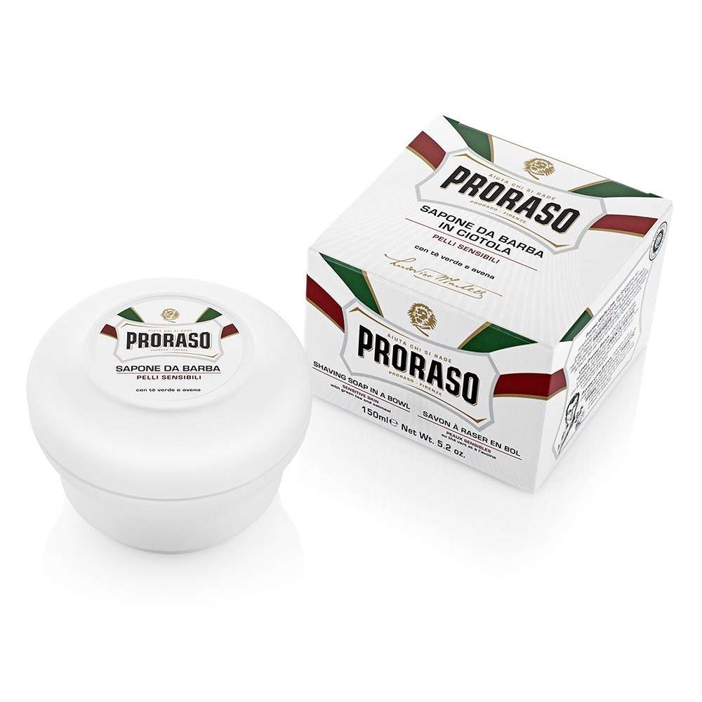 Proraso Shaving Soap In A Bowl White Line Sensitive Skins 150ml (5.07fl oz)