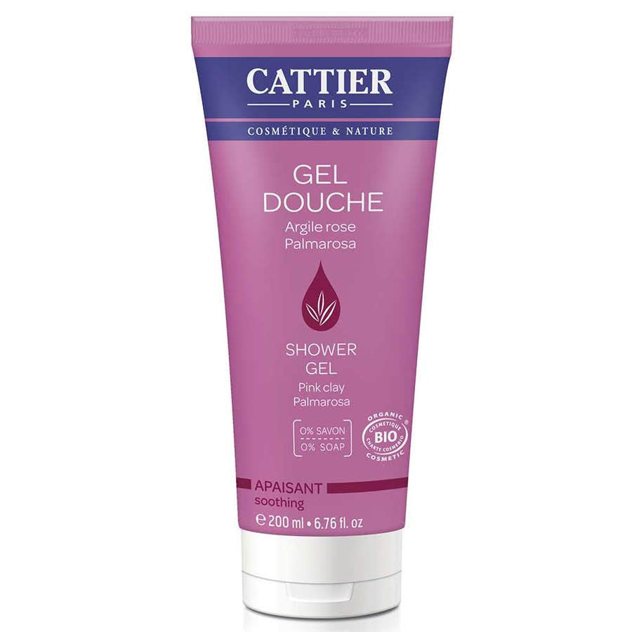 Cattier Soothing Shower Gel with Palmarosa and Pink Clay 200ml (6.76 fl oz)