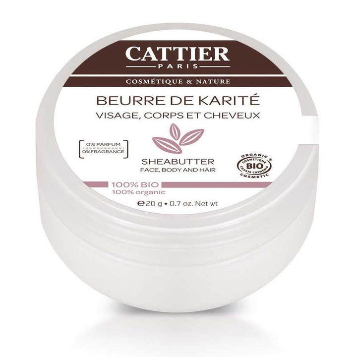 Cattier Shea Butter 100% Organic for Face, Body, and Hair 20g (0.70 oz)