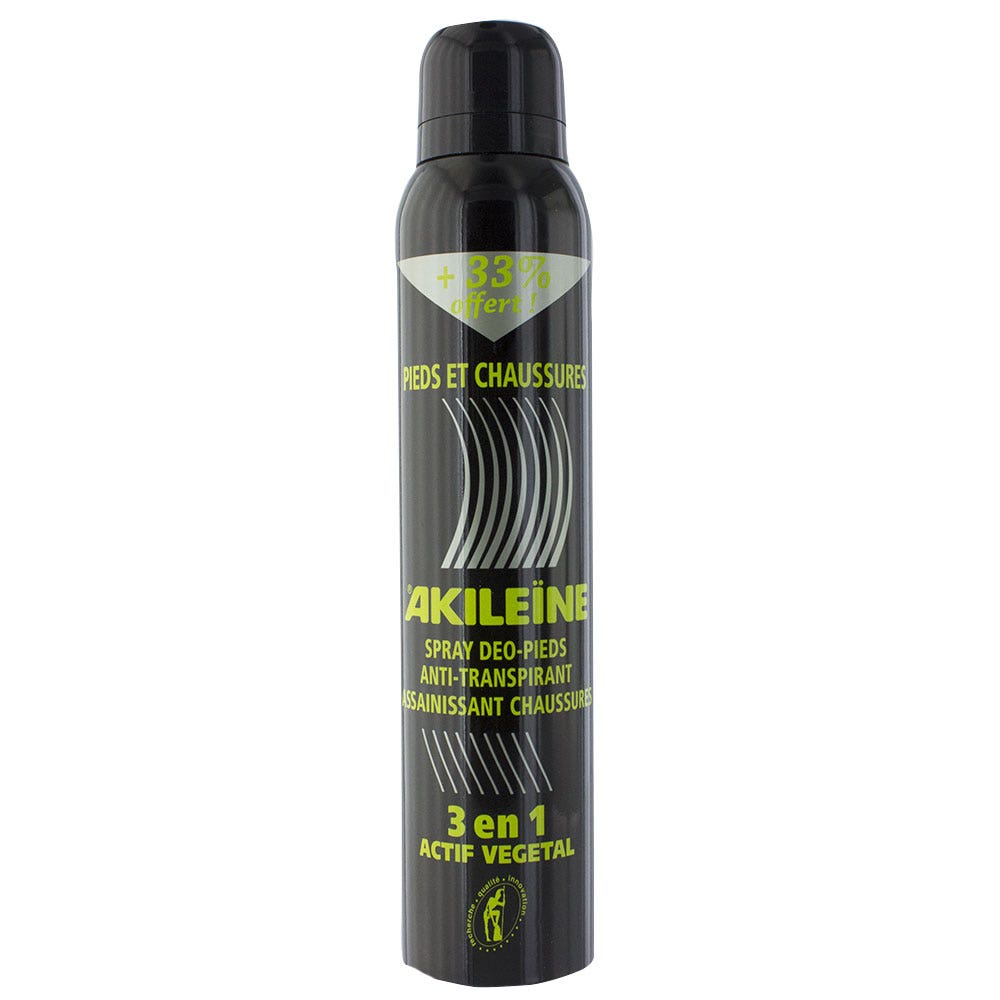 Asepta Akileine Black odour deodorant foot antiperspirant 33% free 150 ml (5.07fl oz)