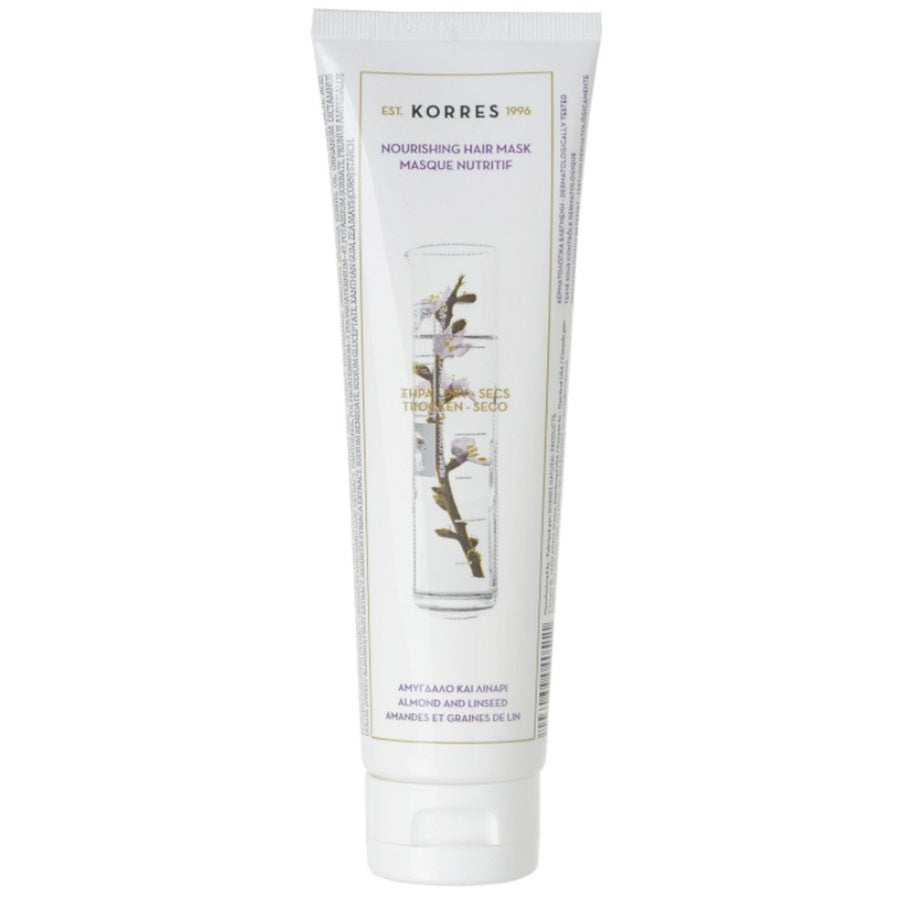 Korres Masque Nourrissant Cheveux Secs et Cassants Amande et Graines de Lin 125 ml (4,22 fl oz) 