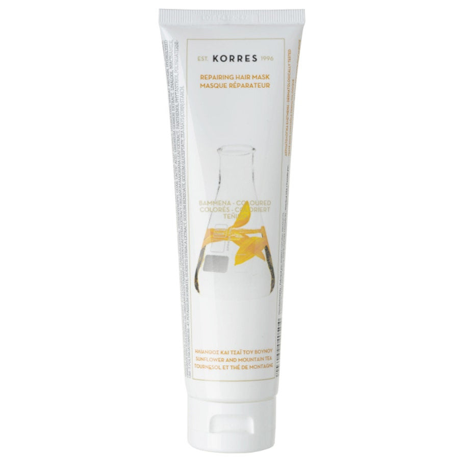 Korres Masque Réparateur Cheveux Colorés Thé des Montagnes et Tournesol 125 ml (4,22 fl oz) 