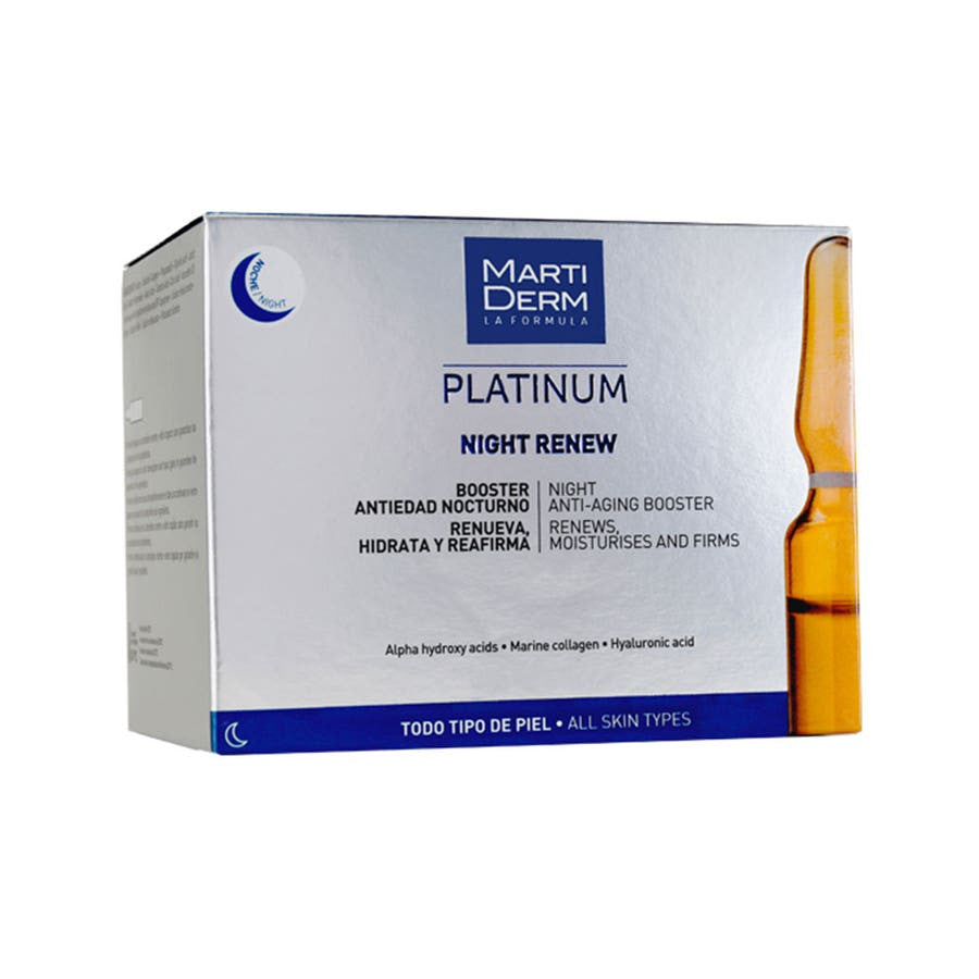 Martiderm Platinum Night Renew X 10 Ampoules pour la régénération et l'hydratation de la peau 