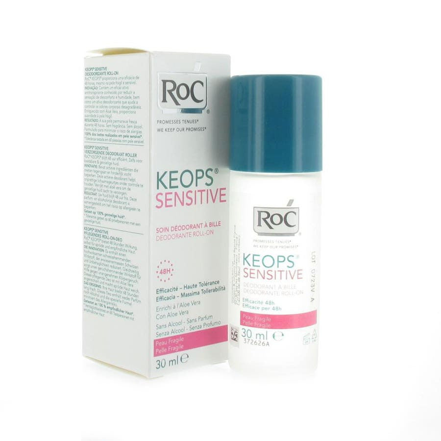 Déodorant roll-on RoC Keops pour peaux sensibles 30 ml (1,01 fl oz) 