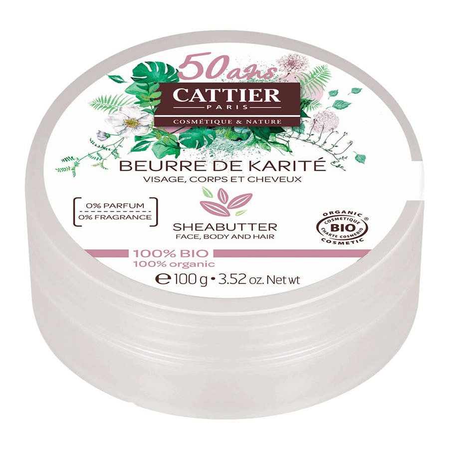 Cattier Organic Shea Butter 100 % Natural Face Body And Hair 100g (3.52 oz)