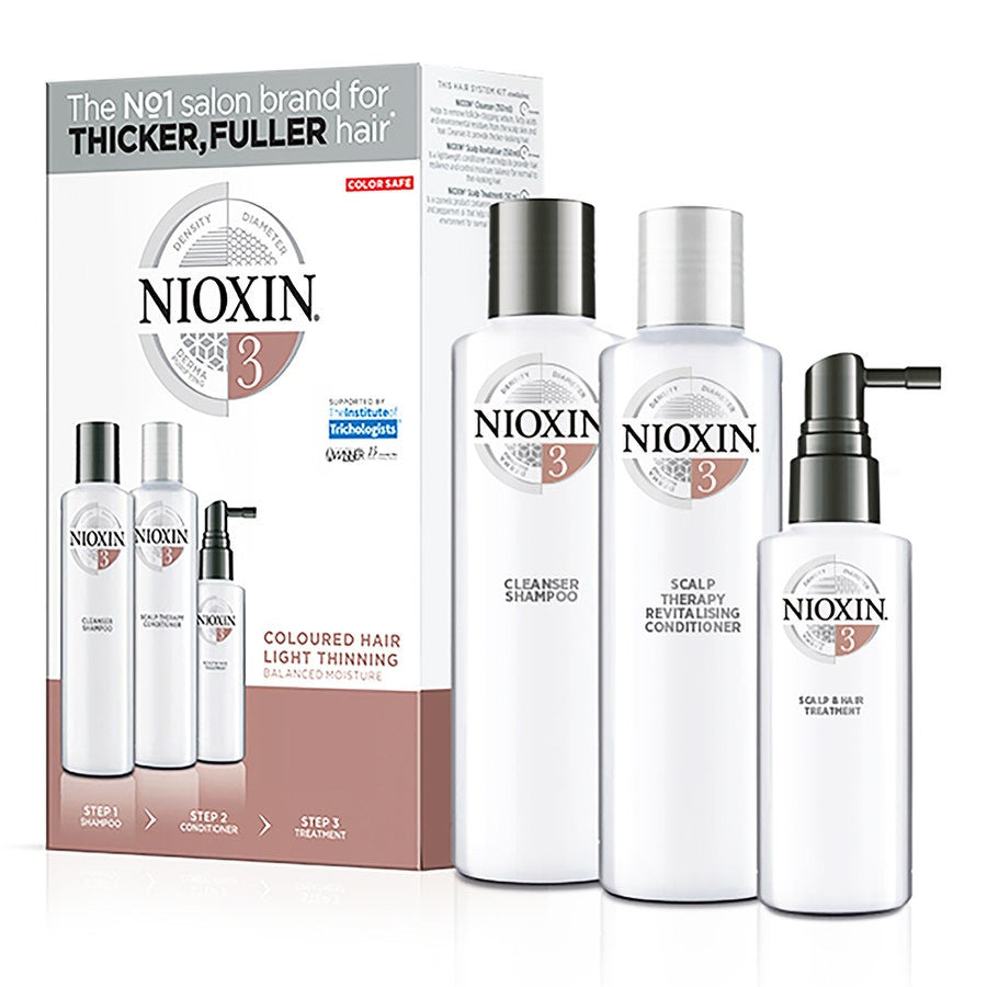 Kit Nioxin System 3 pour cheveux colorés et légèrement clairsemés 350 ml 