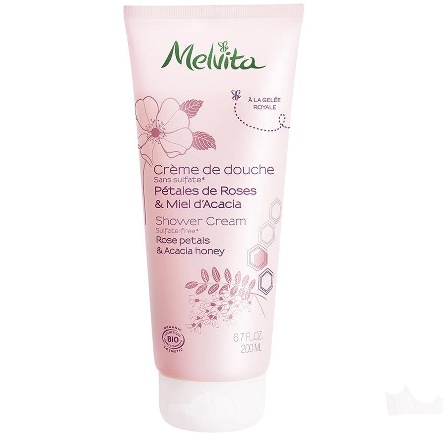 Crème de douche Melvita Pétales de rose et miel d'acacia 200 ml (6,76 fl oz) 