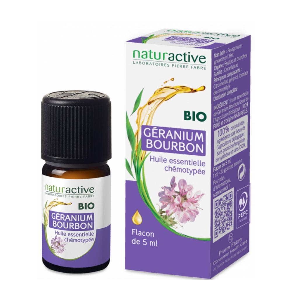Naturactive Organic Geranium Bourbon essential oil 5 ml (0.17fl oz)