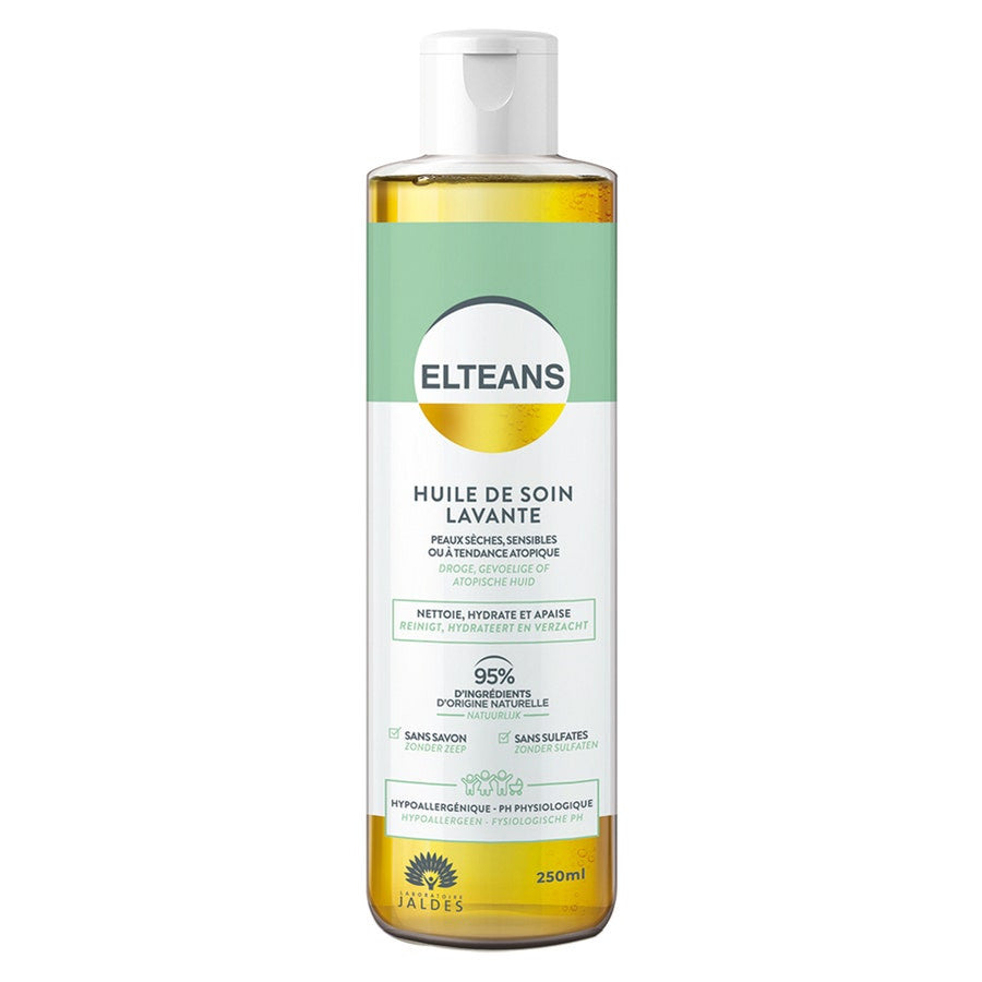 Jaldes Elteans Huile de Soin Nettoyante Peaux Sèches Sensibles ou à Tendance Atopique 250 ml (8,45 fl oz) 