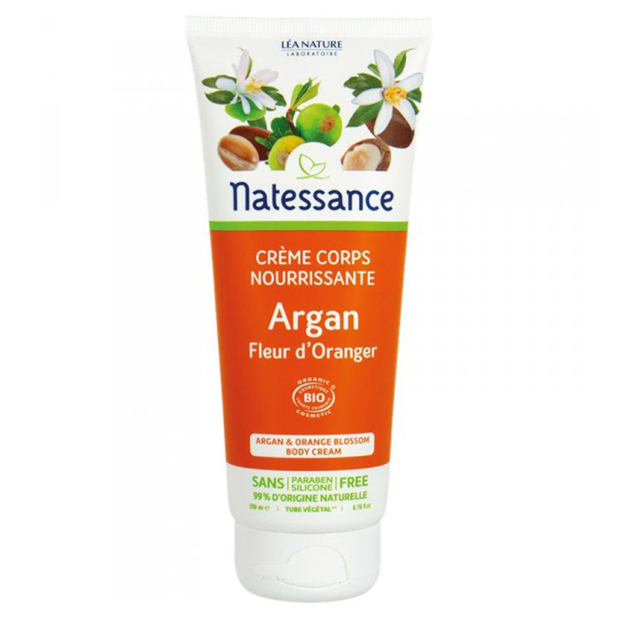 Natessance Argan Body Cream with Organic Orange Blossom 200ml (6.76 fl oz)