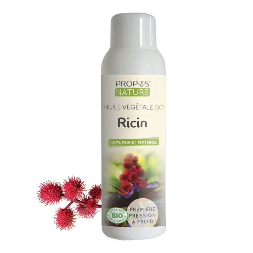 Huile végétale de ricin Propos'Nature pour ongles, cils, sourcils et cheveux - 100 ml 