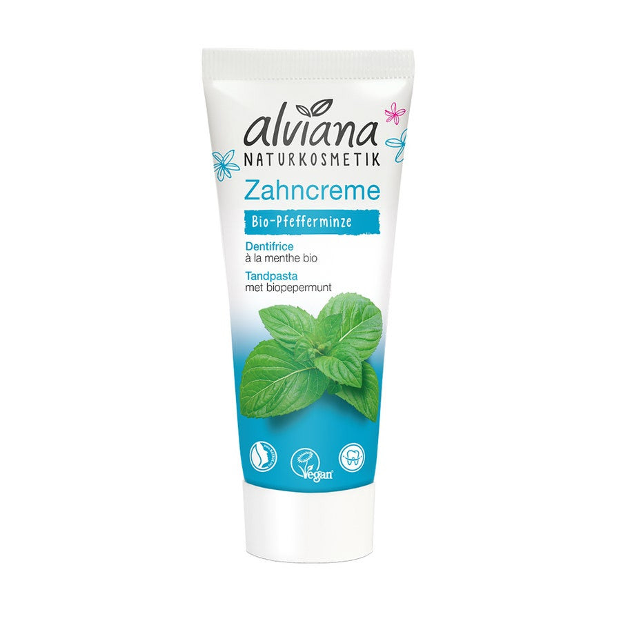 Dentifrice à la menthe bio Alviana 75 ml (2,53 fl oz) 