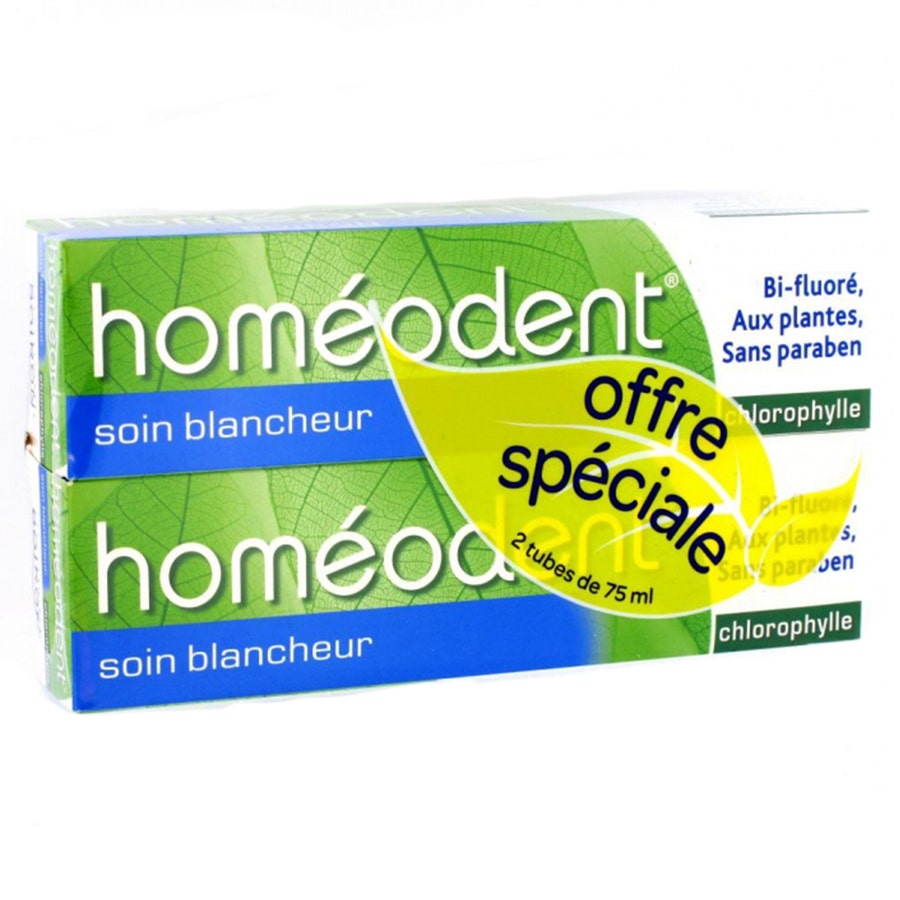 Boiron Homeodent Toothpaste Whitening Care Chlorophyll 75ml x2 (2.53fl oz x2)