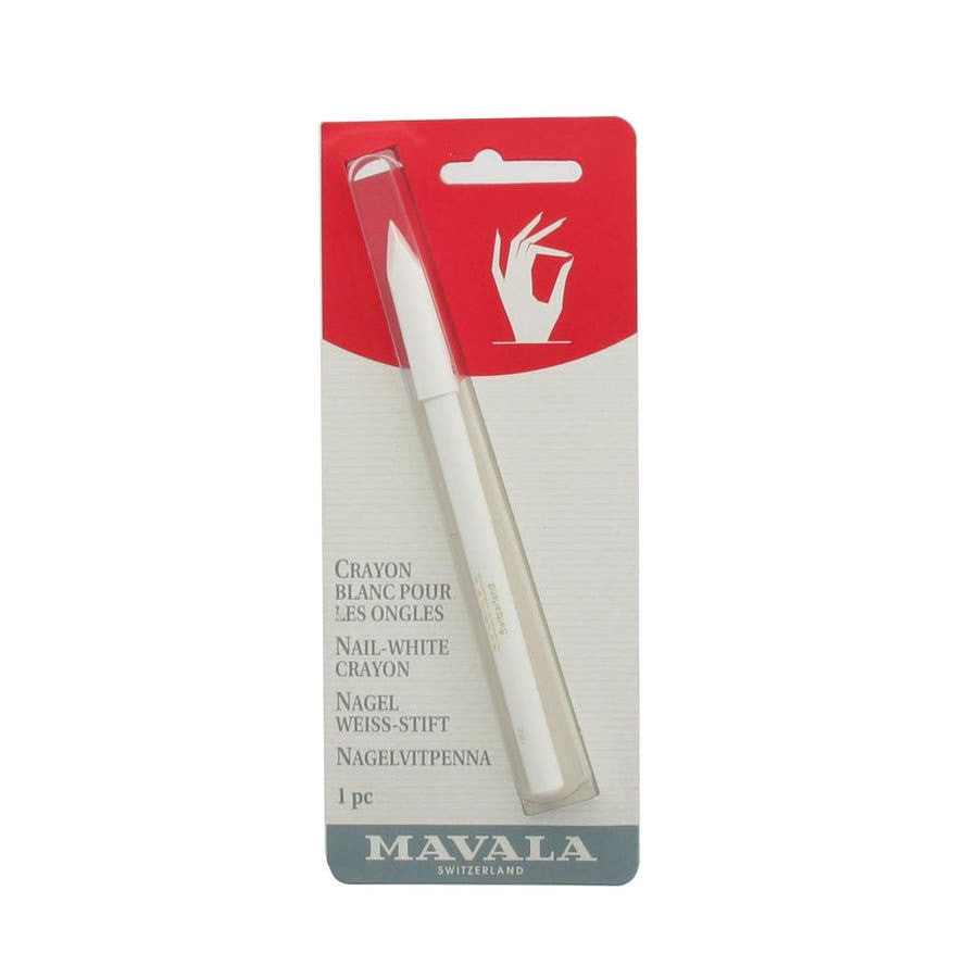 Crayon blanc à ongles Mavala pour une manucure française classique 