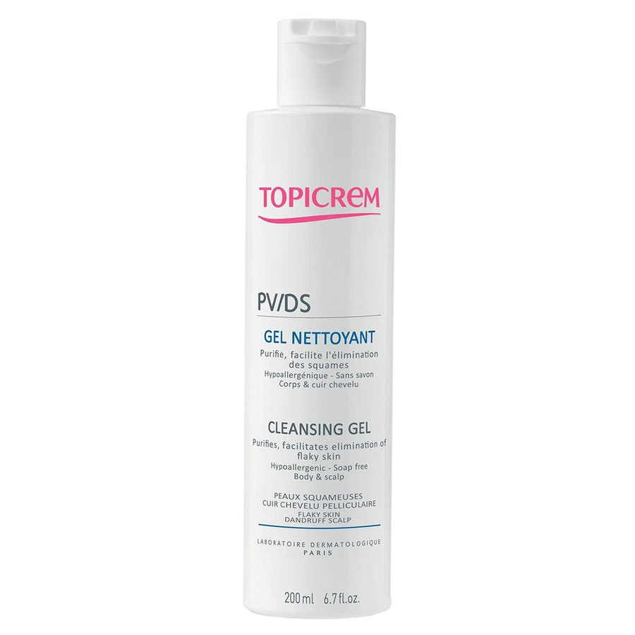 Topicrem PV/DS Gel nettoyant pour peaux squameuses et cuir chevelu pelliculaire 200 ml (6,76 fl oz) 