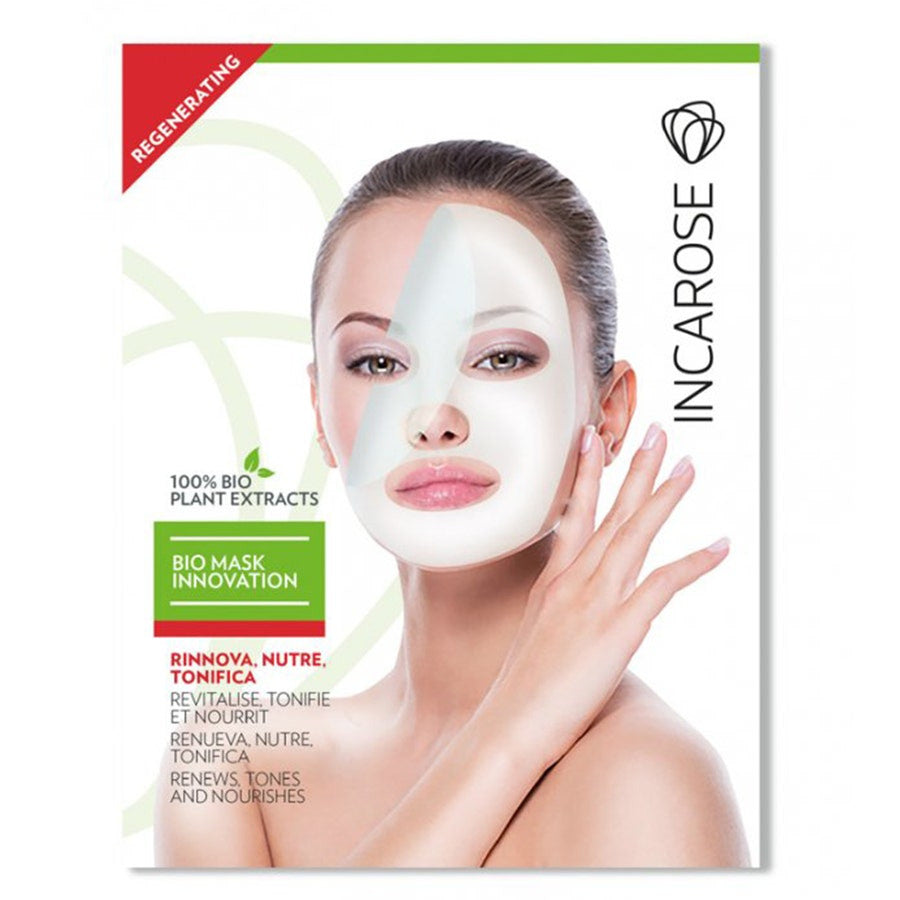 Incarose Organic Regenerating Face Mask with Vegetable Hyaluronic Acid - 1 Disposable Mask