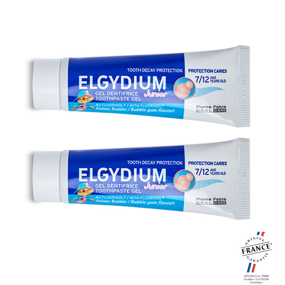 Elgydium Fluorinol Junior Bubblegum toothpaste 50ml x2 (1.69fl oz x2)