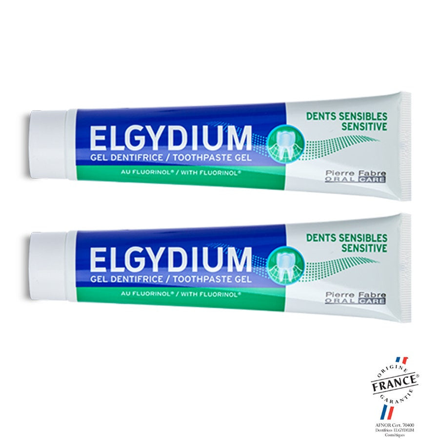 Elgydium Sensitive Toothpaste Gel 75ml x2 (2.53fl oz x2)