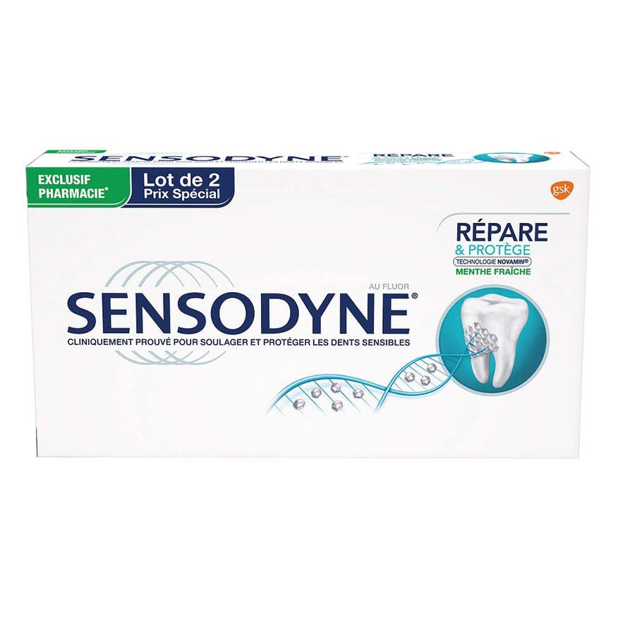 Dentifrice quotidien Sensodyne Repair &amp; Protect 75 ml x2 (2,53 fl oz x2) 