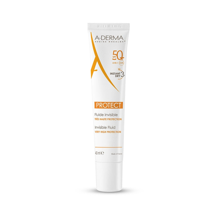 A-Derma Protect Invisible Fluid Spf50+ Sensitive Combination & Oily Skin 40ml (1,35fl oz)