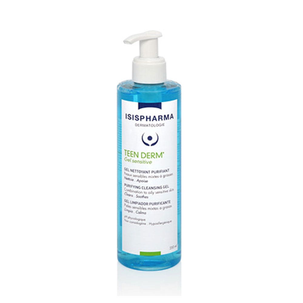 Isispharma Teen Derm Purifying Cleansing Gel Sensitive Skin Combination Oily Skin 250ml (8.45fl oz)