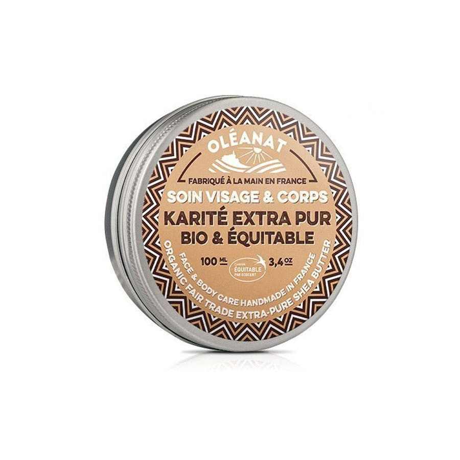 Beurre de karité extra pur bio et équitable Oleanat, karités d'Afrique, 100 ml 