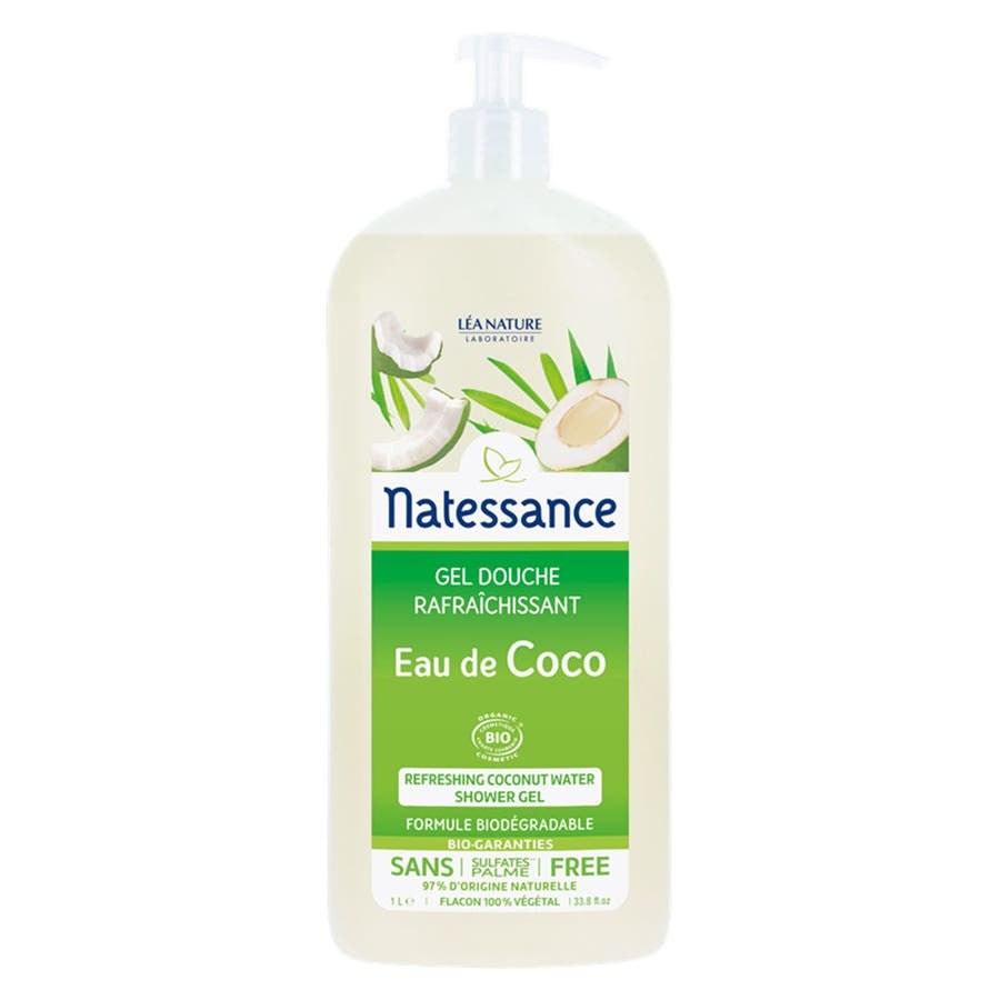 Gel douche Natessance Coco Lea Nature à l'eau de coco 1 L (33,81 fl oz) 