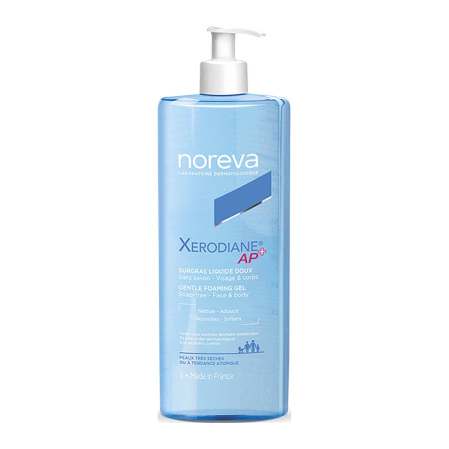 Noreva Xerodiane AP+ Gel Moussant Doux Peaux Très Sèches à Atopiques 1 L (33,81 fl oz) 