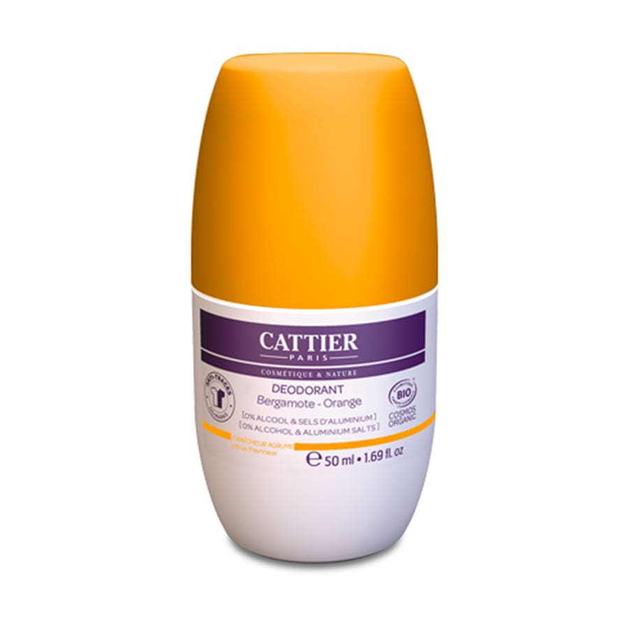 Cattier Roll On Deodorant Citrus Fragrance Bio  50ml (1.69fl oz)