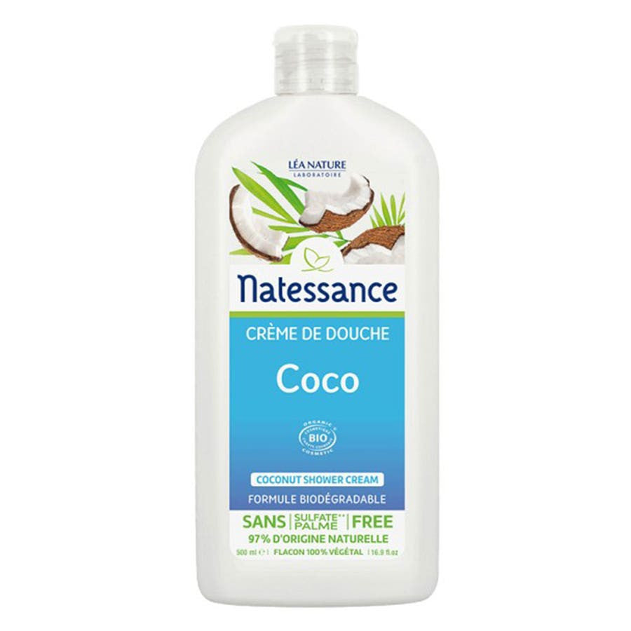 Natessance Coco Organic Shower Cream Coconut 250ml (8.45fl oz)