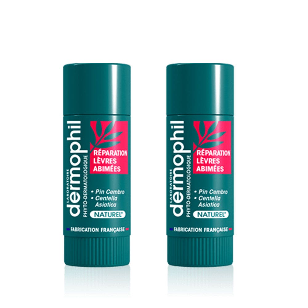 Dermophil Indien Repairing Lip Balm Damaged Chapped Lips Dermophil 2x 4g (0.14 oz)