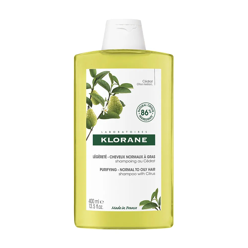 Klorane Purifying Shampoo with Citrus Pulp - Energizing and Shine-Enhancing Formula