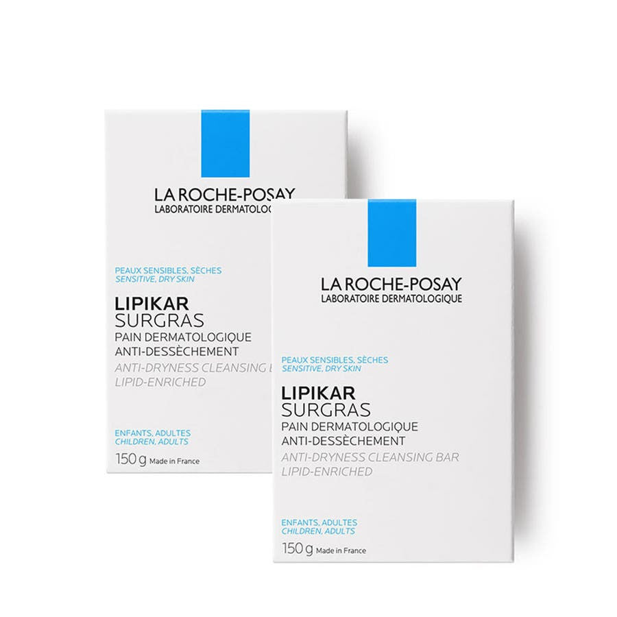 La Roche-Posay Lipikar Duo de barres d'huile hydratantes Lipikar 150 g x 2 (5,29 oz) 