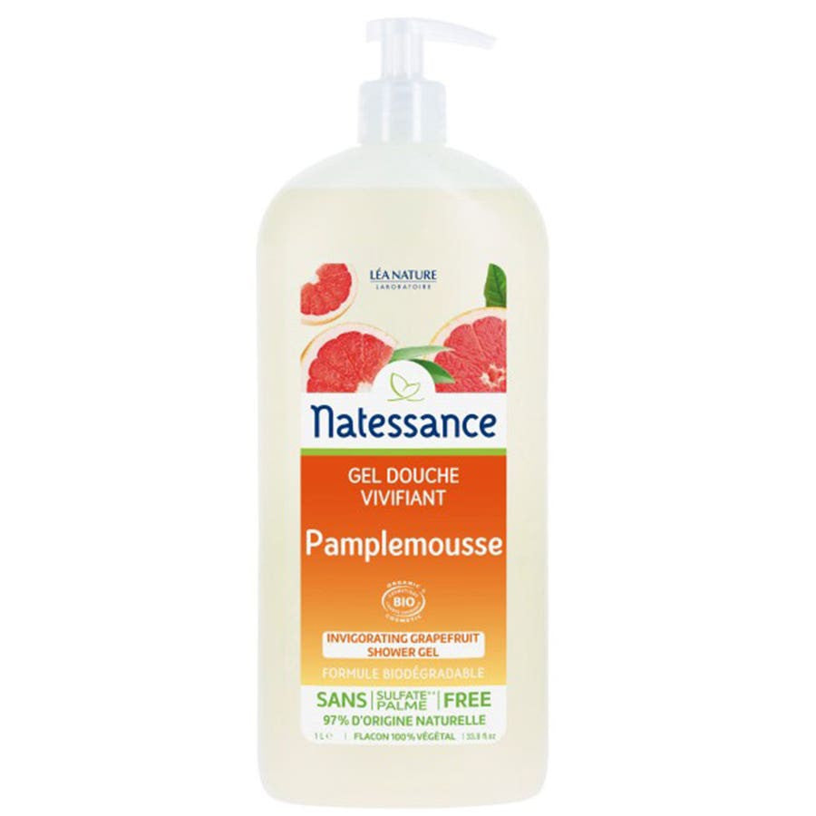 Natessance Organic Invigorating Grapefruit Shower Gel 1L (33,81fl oz)